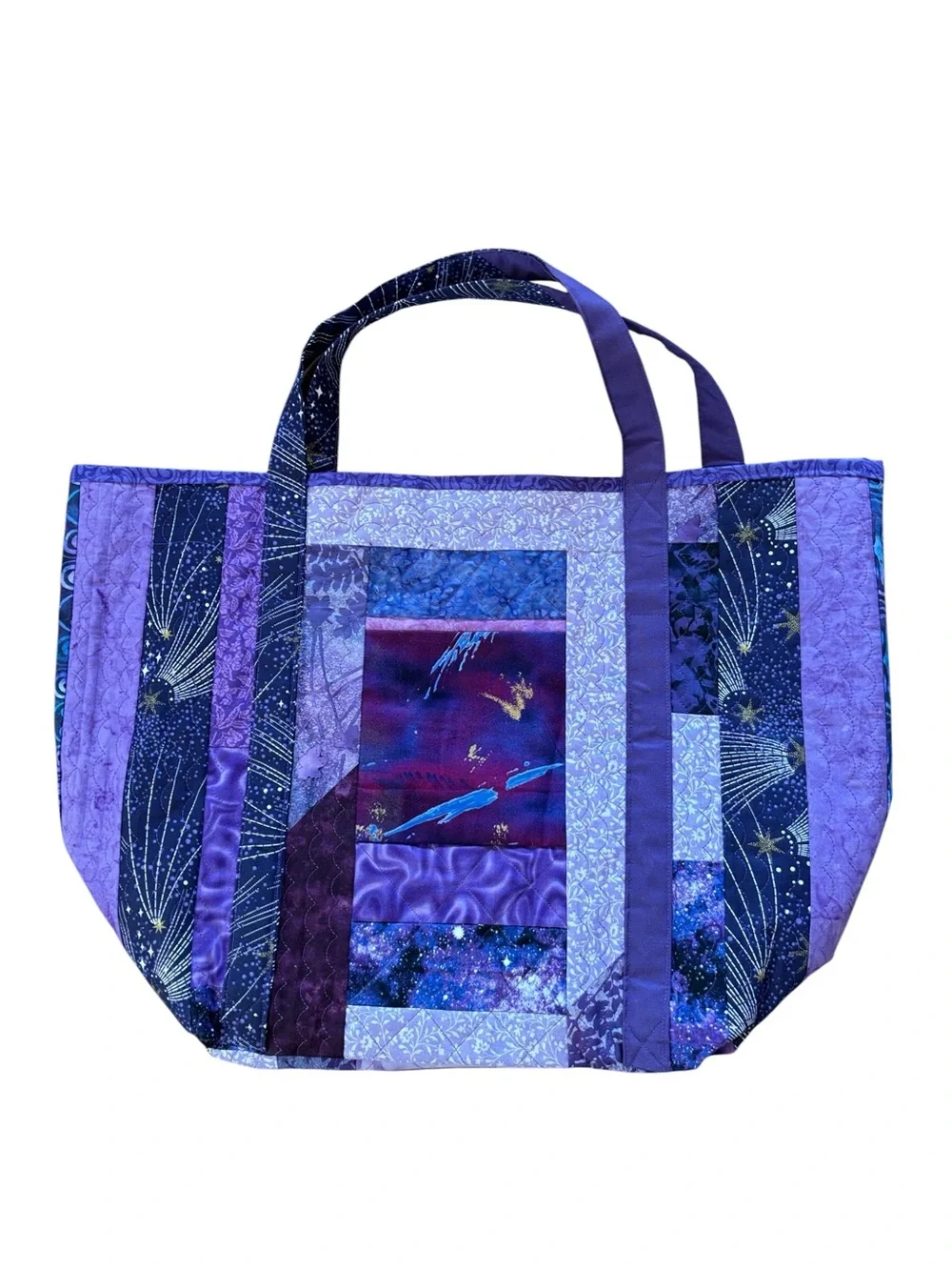 Quilted Purple Tote with Constellation Theme‎ NWOT